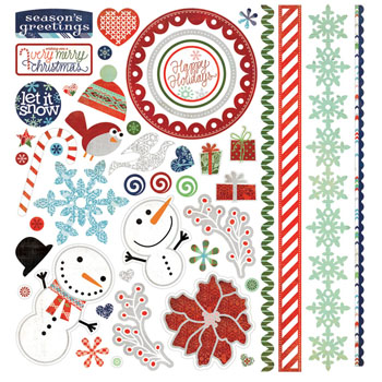 Basic Grey Nordic Holiday Element Stickers