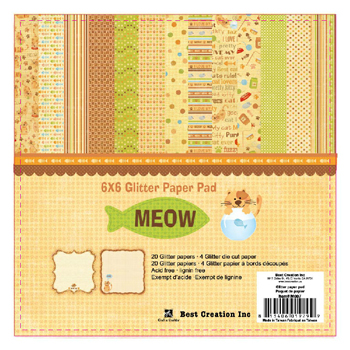 Best Creation Meow 6x6 Glitter Paper Pad