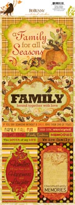 Bo Bunny Apple Cider We Are Family Cardstock Sticker