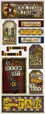Bo Bunny Cambridge Rock Star Cardstock Sticker
