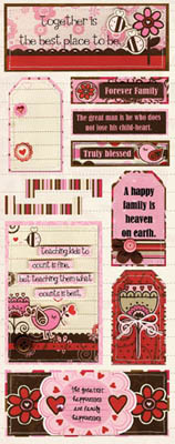 Bo Bunny Crazy Love Family Love Cardstock Sticker