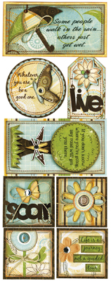Bo Bunny Flutter Butter Life Is a Journey Cardstock Sticker