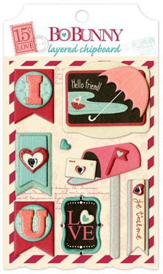 BB Love Letters Layered Chipboard