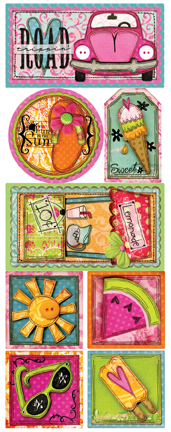Bo Bunny Love Shack Summer Splendor Cardstock Stickers