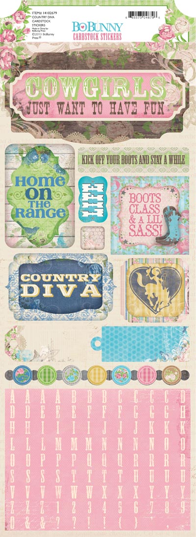 Bo Bunny Prairie Chic Country Diva CS Sticker