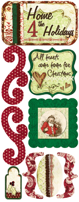 Bo Bunny St. Nick Home For The Holidays Cardstock Sticker