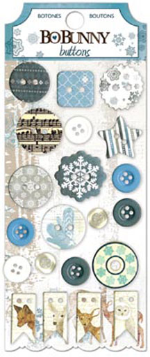 Bo Bunny Woodland Winter Buttons
