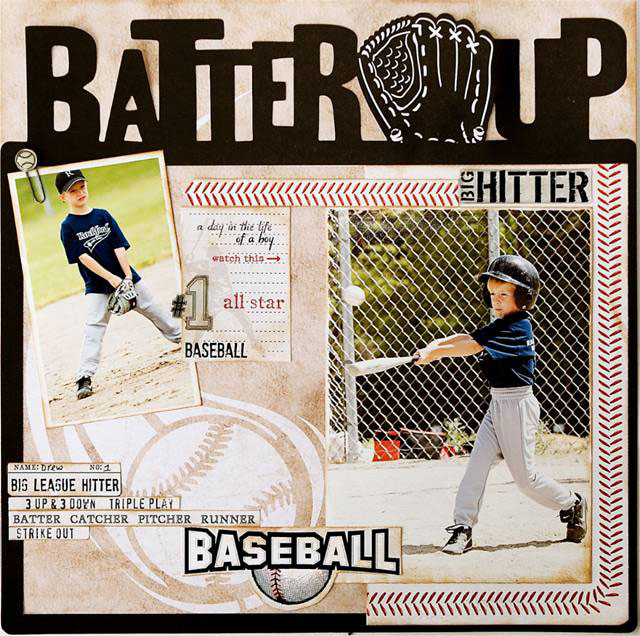 Creative Imaginations Batter Up Baseball Layout Sample