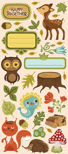 Creative Imaginations Forest Critters 5x12 Sticker