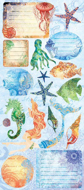 Creative Imaginations Oceana Jumbo 5x12 Cardstock Sticker