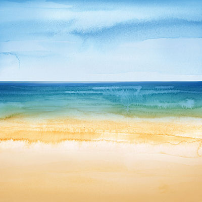 Ella & Viv Paper Co Watercolor Beach Watercolor Beach
