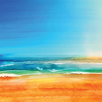 Ella & Viv Paper Co Watercolor Beach Watercolor Sunset