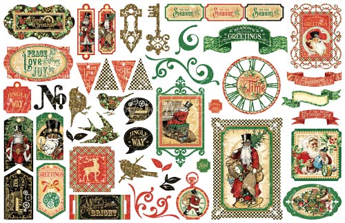 Graphic 45 Christmas Time Die Cut Assortment