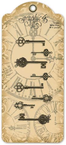 Graphic 45 Antique Brass Ornate Metal Keys