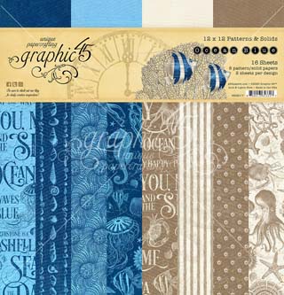 Graphic 45 Ocean Blue Patterns & Solid Paper Pad