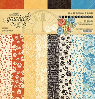 Graphic 45 Well Groomed 12x12 Patterns & Solids Pad