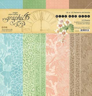 Graphic 45 Wild And Free 12x12 Patterns & Solinds Pad