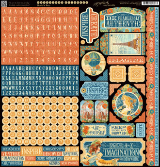 Graphic 45 World's Fair 12x12 Sticker
