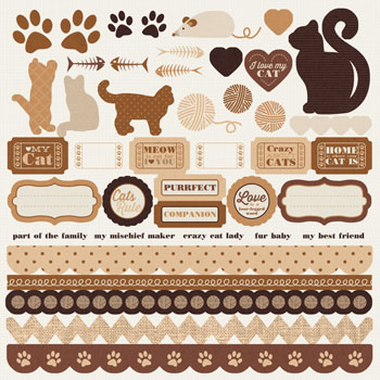 Kaisercraft Furry Friends Cat Sticker Sheet