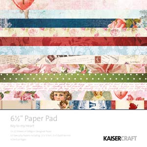 Kaisercraft Key To My Heart 6.5 x 6.5 Paper Pad