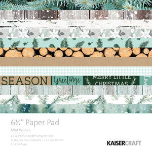 Kaisercraft Mint Wishes 6.5 x 6.5 Paper Pad