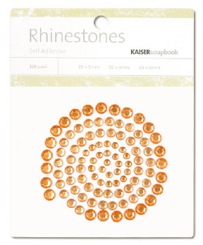 Kaiser Scrapbook Rhinestones Orange