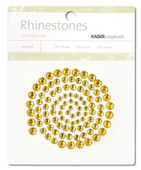 Kaiser Scrapbook Rhinestones Deep Yellow