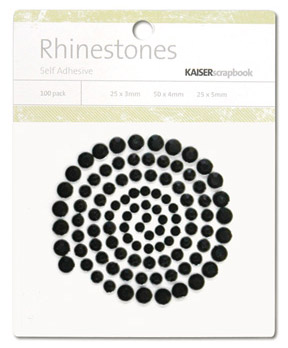 Kaiser Scrapbook Rhinestones Black