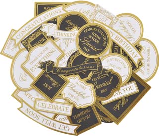 Kaisercraft With Love Collectables Die-Cuts Foiled Black & White