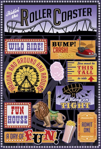Karen Foster Amusement Park Wild Ride Cardstock Sticker