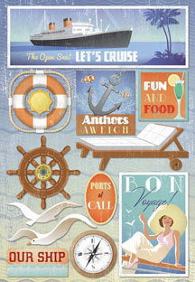 Bon Voyage The Open Sea Cardstock Sticker