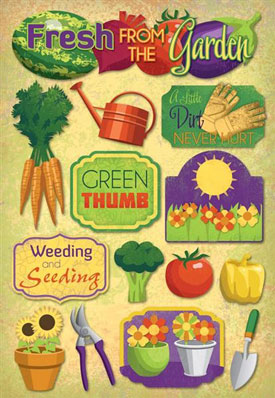 Karen Foster Gardening Weeding And Seeding Cardstock Sticker