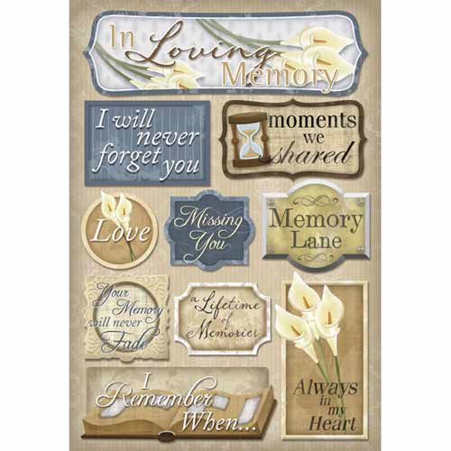 Karen Foster In Loving Memory Cardstock Stickers