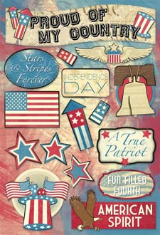 Karen Foster Designs Patriotic Stars & Stripes Forever CS Sticker