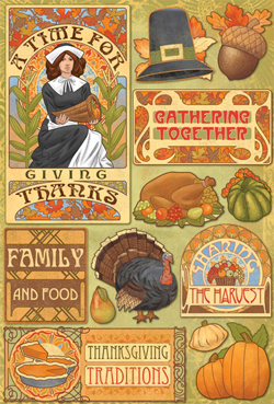 Karen Foster Thanksgiving 11 Giving Thanks Sticker