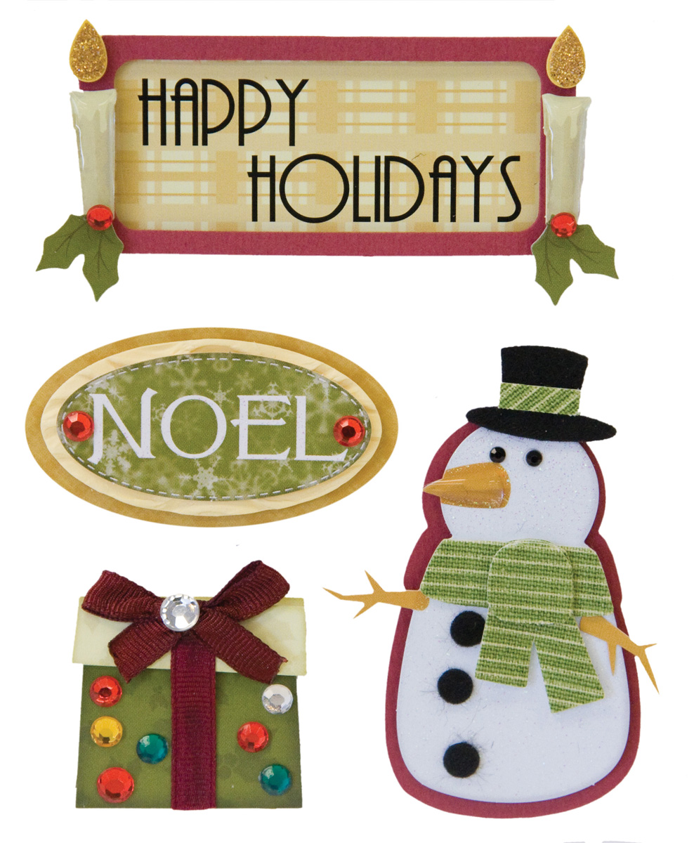Karen Foster Whimsical Christmas Happy Holidays Stacked Sticker