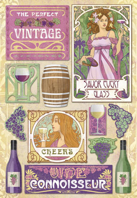 Karen Foster Winery 11 The Perfect Vintage Cardstock Sticker