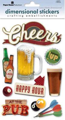 Paper House Productions Beer Cheers 3D Sticker