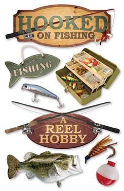 Paper House Production Fishing 3D Sticker