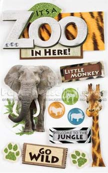 Paper House Productions Zoo 3D Glitter Sticker