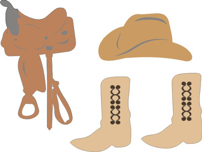 Petticoat Parlor Western Set - Hat, Boots, Saddle