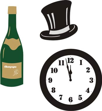 Petticoat Parlor New Year Top Hat & Clock