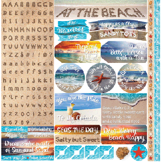 Reminisce At The Beach 12x12 Sticker