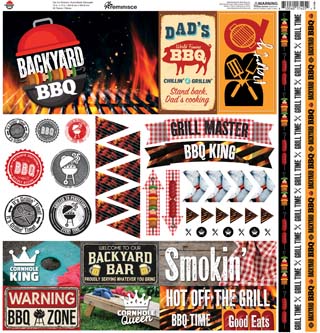 Reminisce Backyard BBQ 12x12 Sticker