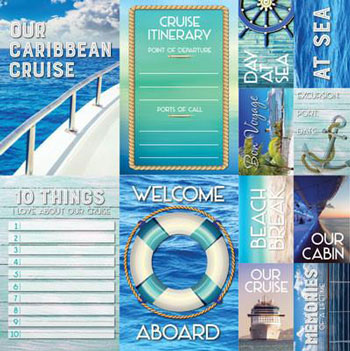 Reminisce Caribbean Cruise 12x12 Poster Sticker