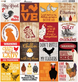 Reminisce Chicken Life 12x12 Sticker