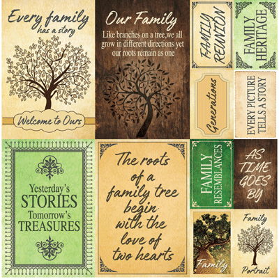 Reminisce Family Tree 12x12 Poster sticker