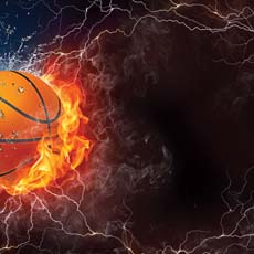 Reminisce Game Day Basketball Basketball On Fire