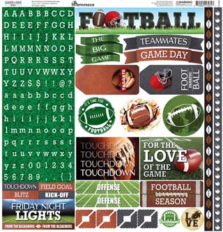 Reminisce Game Day Football 12x12 Sticker