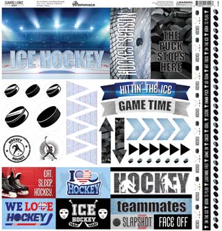 Reminisce Game Day Hockey 12x12 Sticker